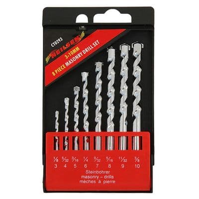 Masonry Drill Bit Set 8 Piece Metric Imperial