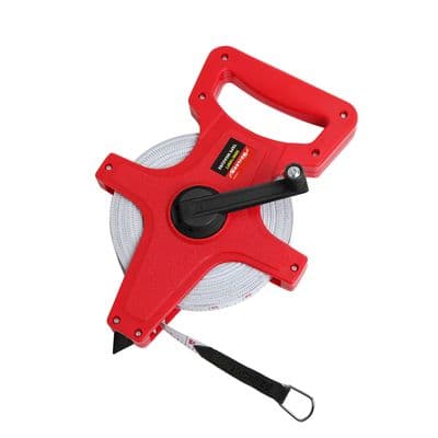 Measuring Tape 30M 100ft Surveyors Fibreglass Open Reel