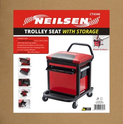 Mechanics Creeper Stool Trolley Seat & Tool Drawers