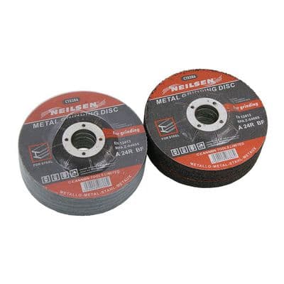Metal Grinding Discs 115mm 6mm Thick 22mm Bore 10 Pack