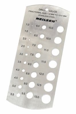 Metric Hss Drill Bit Size Checker Plate Drill Gauge 1mm To 13mm 25 Sizes