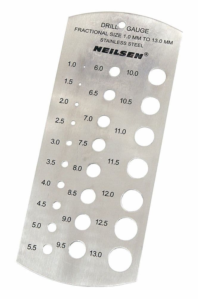 Metric Hss Drill Bit Size Checker Plate Drill Gauge 1mm To 13mm 25 Sizes