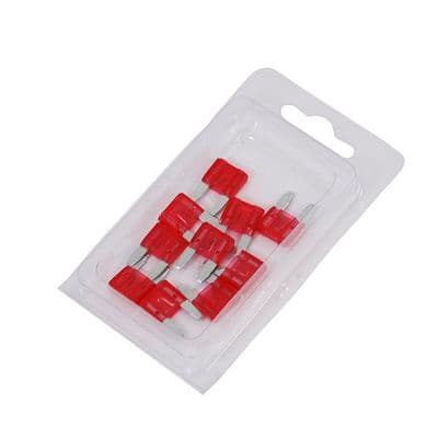 Mini Blade Fuse 10 Amp 10 Piece Spare Set for Car Bike Quad