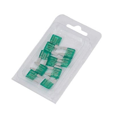 Mini Blade Fuse 30 Amp 10pc Pack for Cars Bikes Quads
