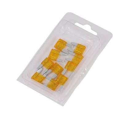 Mini Blade Fuse 5 Amp 10 Piece for 12V Cars Bikes Quads