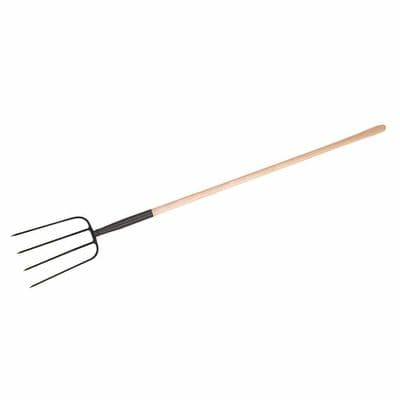 Muck Out Fork Long Handle 4-Prong For Manure Hay Straw 1500mm