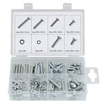 Nut & Bolt Set M5 M6 110pc Assorted Metric Fasteners