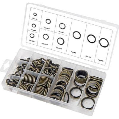 Oil Drain Plug Washer Set M6-M24 150pc Bonded Seal Gasket
