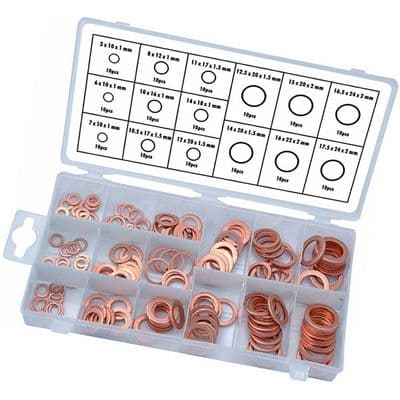 Oil Drain Plug Washers 150pc Copper Assortment Set