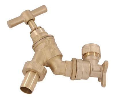 Outside Garden Tap With Wall Plate Solid Brass 1/2