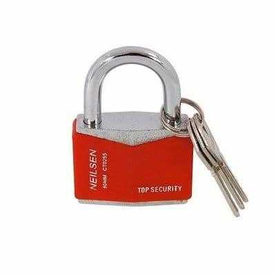Padlock - Rhombic Chrome Plated 50mm Heavy Duty Padlock - Durable Iron Body