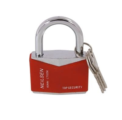 Padlock - Rhombic Chrome Plated 60mm Heavy Duty Padlock - Durable Iron Body