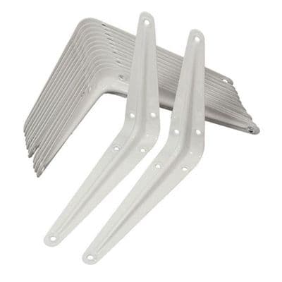 Pair Of Metal London Shelf Shelve Support Brackets White 10