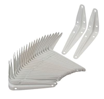 Pair Of Metal London Shelf Shelve Support Brackets White 3