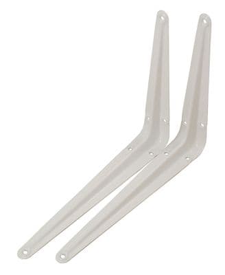Pair Of Metal London Shelf Shelve Support Brackets White 7