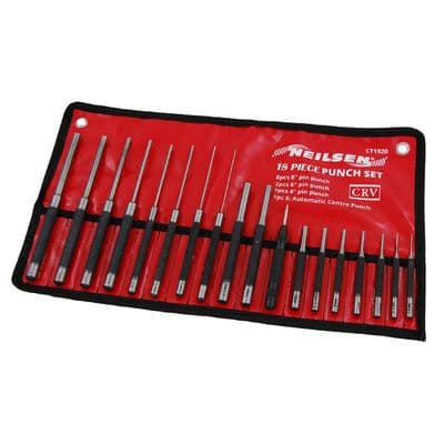 Parallel Pin Punch Set 1.5mm-9.5mm 18pc Centre Punch
