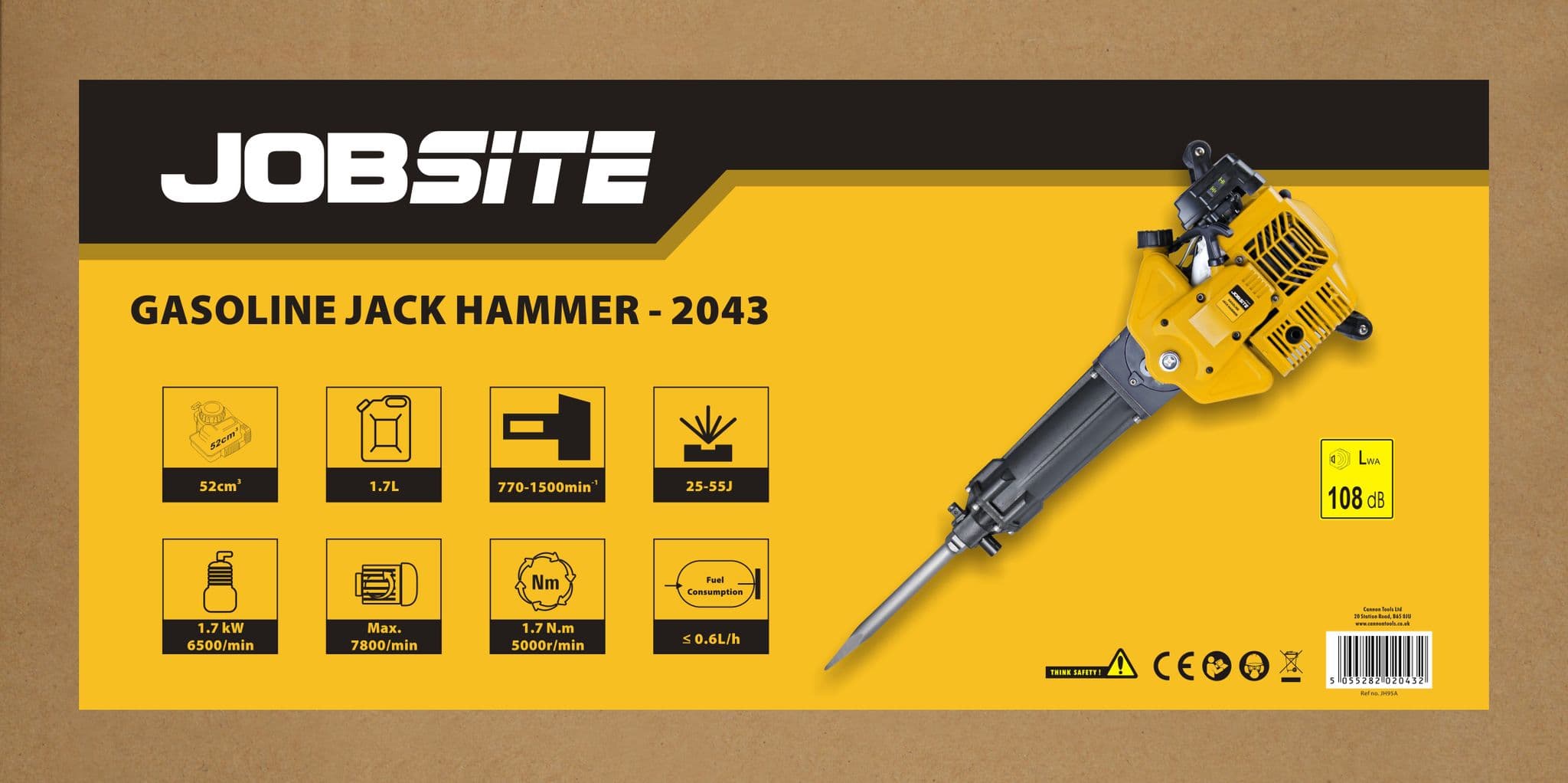 Petrol Kango Jack Hammer Demolition Breaker - 2 4Hp
