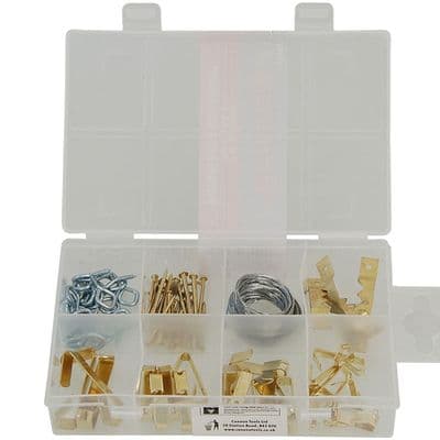 Picture Hooks 50pc Hanging Kit Screw Eyes Reusable Nails