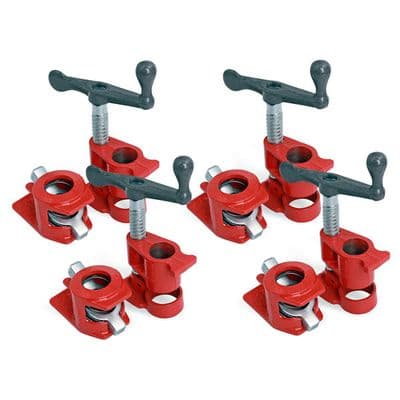 Pipe Clamp 3/4in 4 Piece Cast Iron Wood Gluing Set