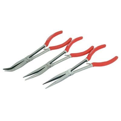 Pliers Set 11in 285mm Long Reach 3pc Straight & Bent Nose
