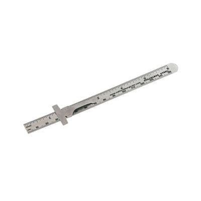 Pocket Rule 6in Stainless Steel Sliding Clip Depth Gauge
