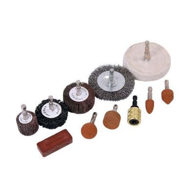 Polishing Kit 1/4in Hex 11pc Quick Change Wire Brush Set