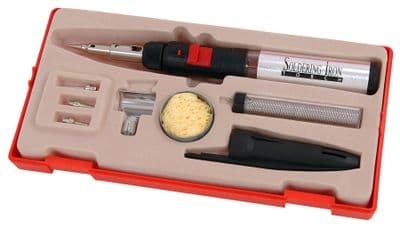 Professional Gas Soldering Iron And Hot Air Torch Set - With Accessories
