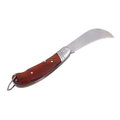 Pruning Knife 3in Folding Stainless Steel Wood Handle