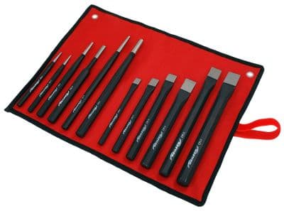 Punch And Chisel Set Pin Punches Tapered Punch + Chisels 12Pc Set