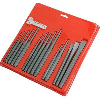 Punch & Chisel Set 16pc with Centre, Pin & Tapered Punches