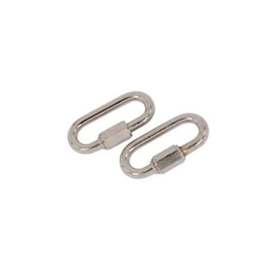 Quick Link 7mm Stainless Steel Screw Lock Carabiner Chain Fastener 2pc