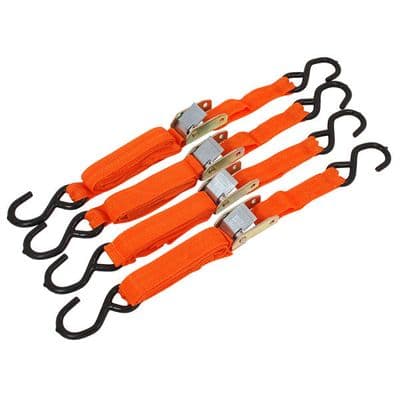 Ratchet Strap Set 25mm x 2m 4pc Cargo Tie Down Straps