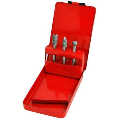 Rotary Burr Set 6mm Shank 10mm Heads 3pc Tungsten Carbide