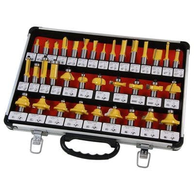Router Bit Set 1/2in Shank 35pc TCT Cutters with Case