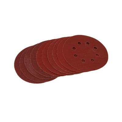 Sanding Discs 125mm Hook & Loop Punched 60 80 120 Grit 10pc
