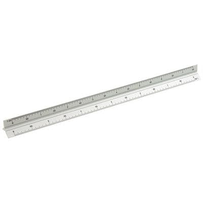 Scale Ruler 12in/30cm Triangular Aluminium Technical Drawing
