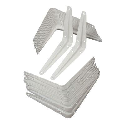 Shelf Brackets 125 x 150mm 5 x 6in White Metal Pair
