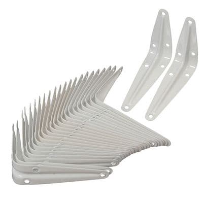 Shelf Brackets 75 x 100mm White Metal London Pair