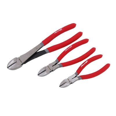 Side Cutter Pliers Set 3pc 6in 8in 10in Polished PVC Handles