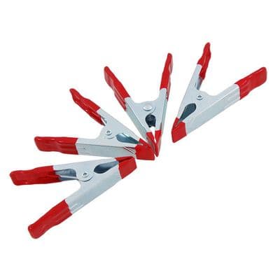 Spring Clamp 4pc Set 32mm Jaw Zinc Plated Rubber Grip