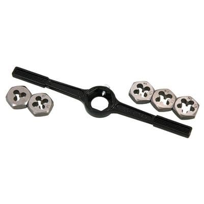 Tap & Die Set 6pc Metric T-Handle Wrench M6 M7 M8 M10 M12