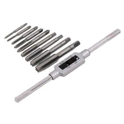 Tap Set 10pc Metric T-Handle Tap Wrench M2.5-M12