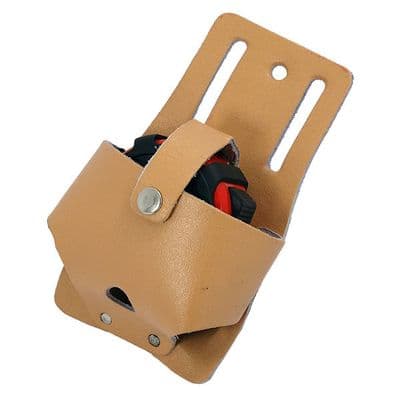 Tape Measure Holder Leather Button Loop Tan Holster