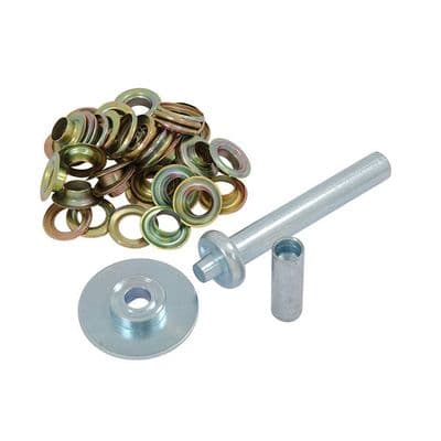 Tarpaulin Eyelet Repair Set Steel Punch & 30 Eyelets