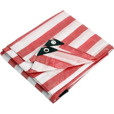 Tarpaulin Sheet 18ft x 24ft Red & White Waterproof