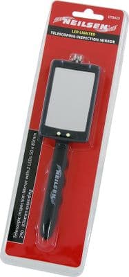 Telescopic Inspection Mirror Tool With 2 Led Lights Large 50 X 80mm