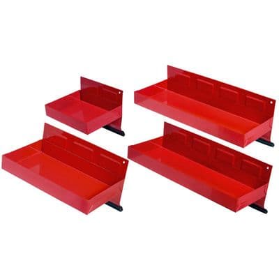 Tool Tray Set 150/215/270/310mm Magnetic Heavy Duty 4pc Red
