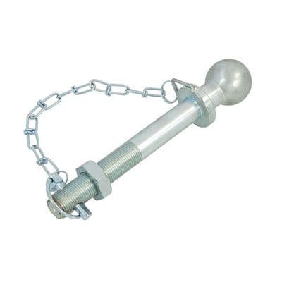 Tow Ball 50mm Threaded Hitch Pin 250mm Deep with Chain