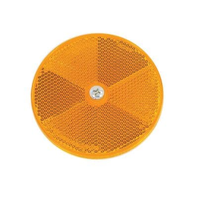 Trailer & Caravan Reflector 84mm Amber Round Screw Mount