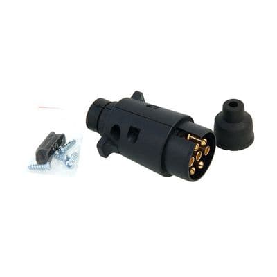 Trailer Plug 7 Pin 12V Large Round Plastic Brass Terminals